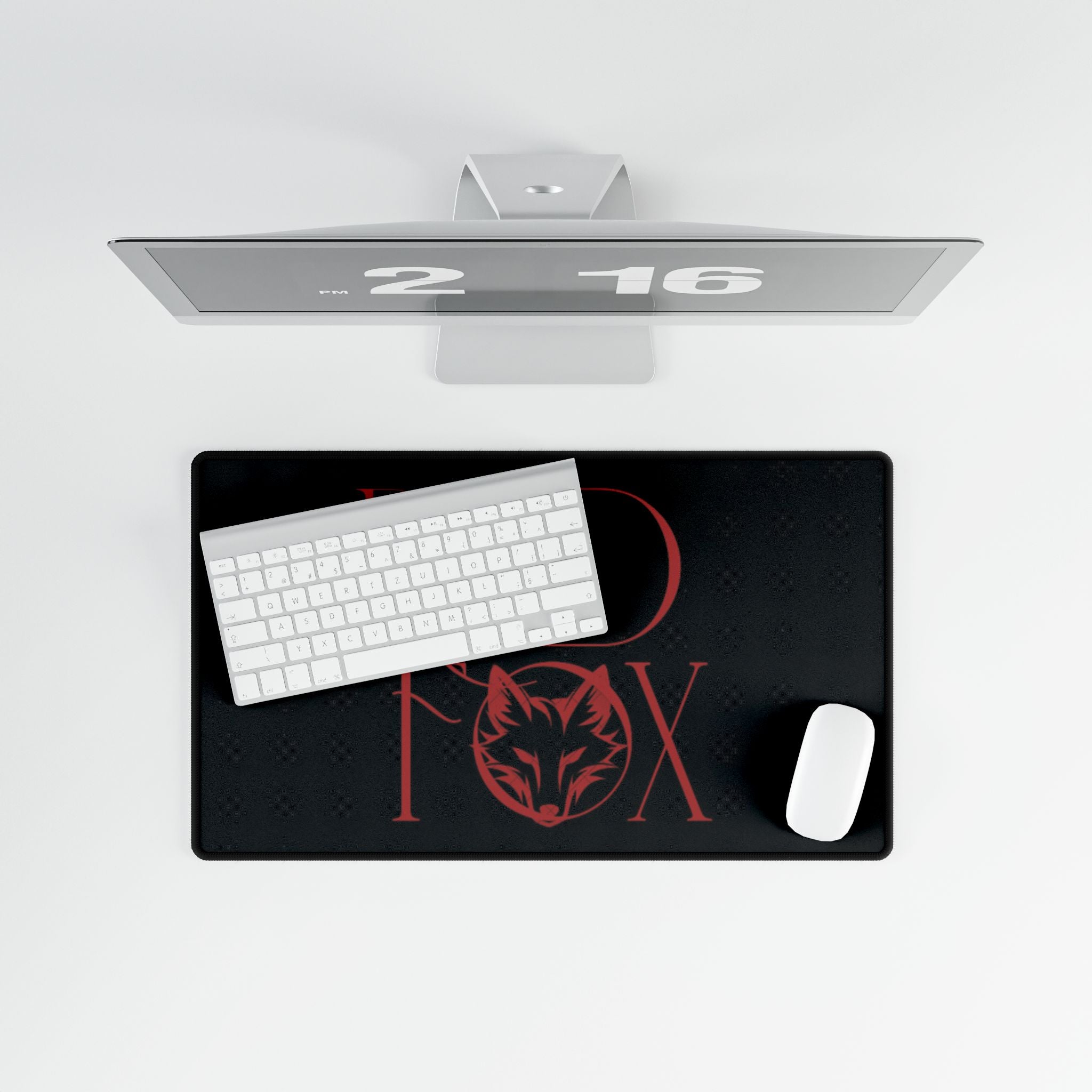 Red Fox Desk Mat — Large Gaming/Office Mouse Pad with Red Fox Logo